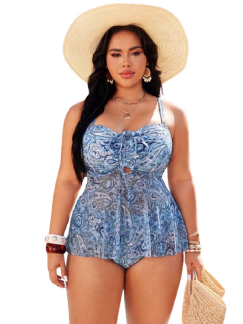 Paisley Tankini Swimsuit Set